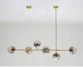 Modern black five light glass ball chandelier for kitchens