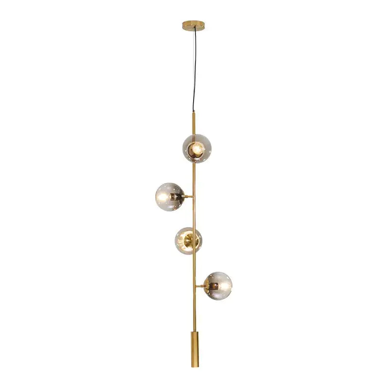 Modern black five light glass ball chandelier for kitchens