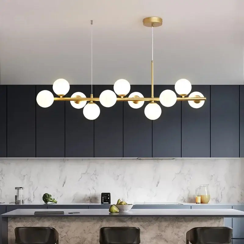 Modern black glass ball chandelier dining room frosted lighting fixture