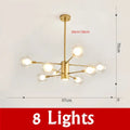 Modern black & gold glass ball chandelier living room pendant light