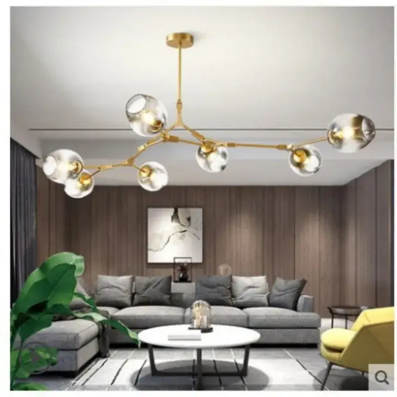 Nordic clear glass ball led chandelier dining room pendant light