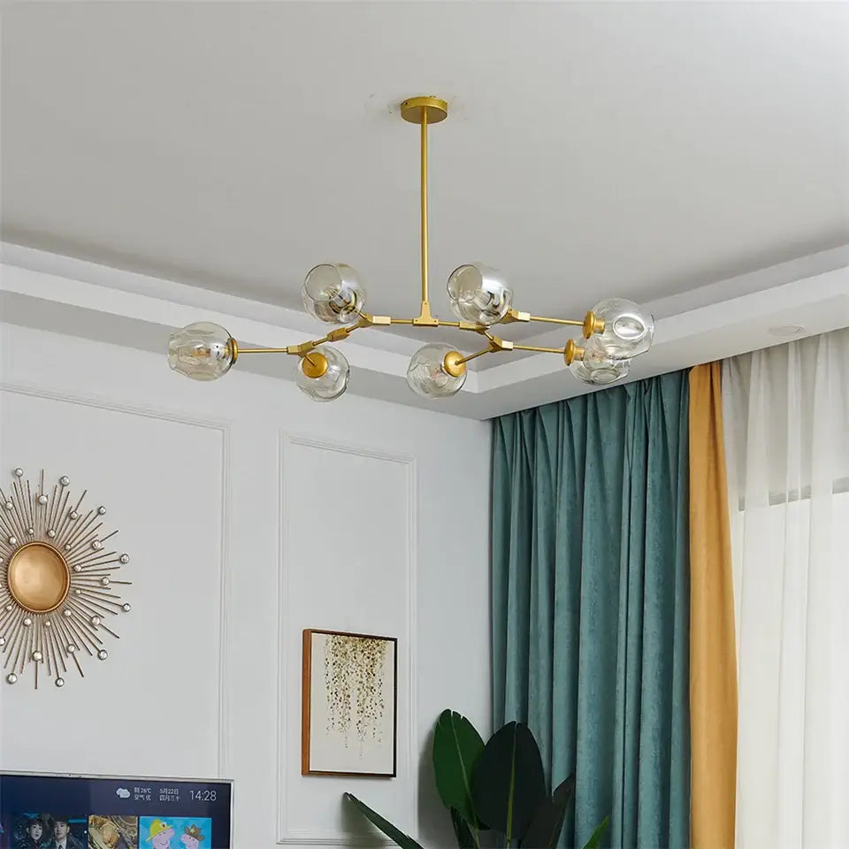 Nordic clear glass ball led chandelier dining room pendant light