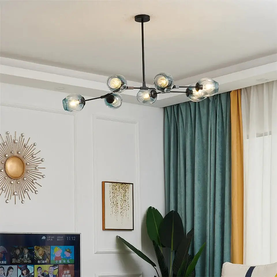 Nordic clear glass ball led chandelier dining room pendant light