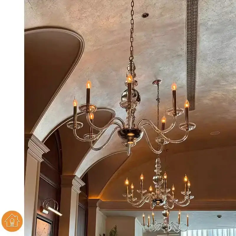 Decorbites glass branch silver led chandelier for living room