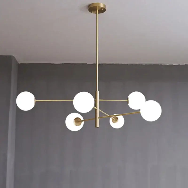 Decorbites glass brass chandelier living room geometric pendant light