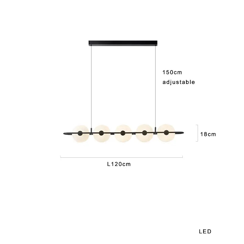 Decorbites glass chandelier modern black and white dining room light