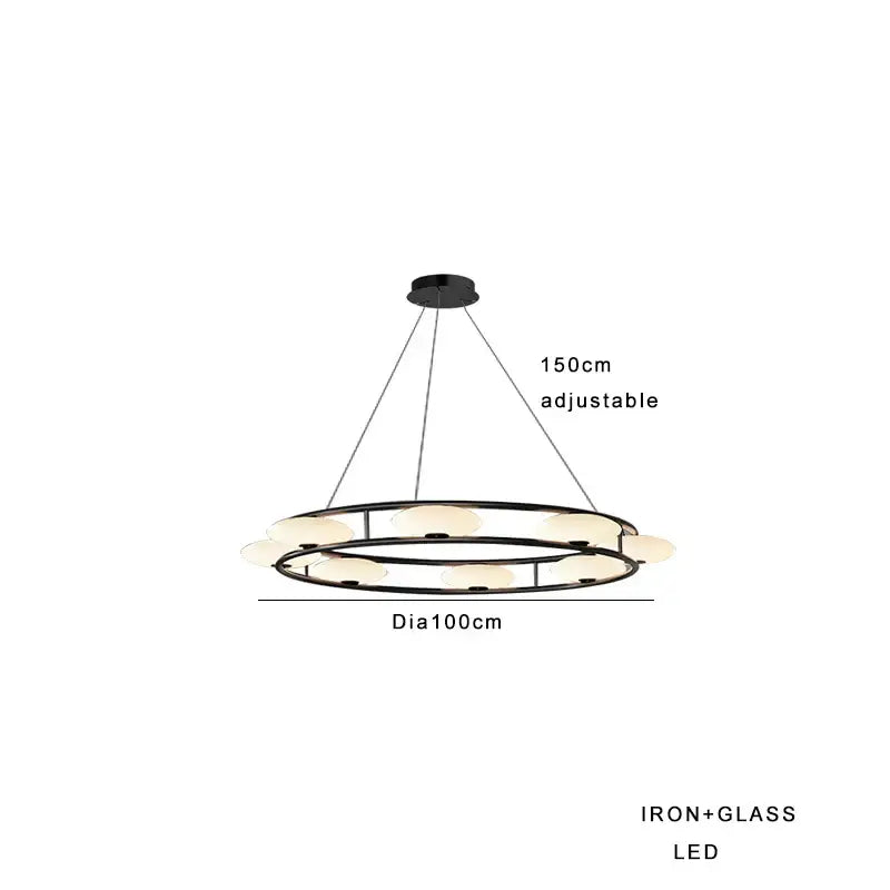 Decorbites glass chandelier modern black and white dining room light