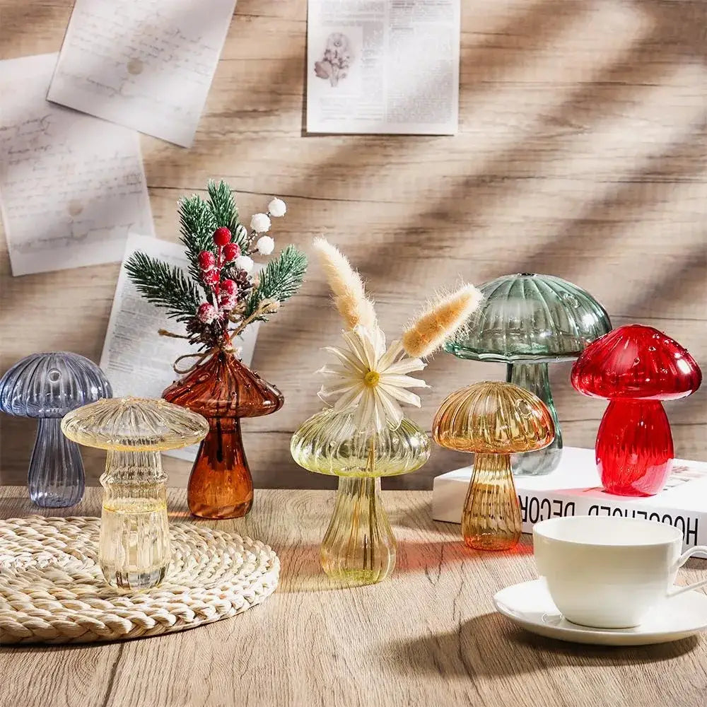 Colorful mushroom glass vase living room home decor