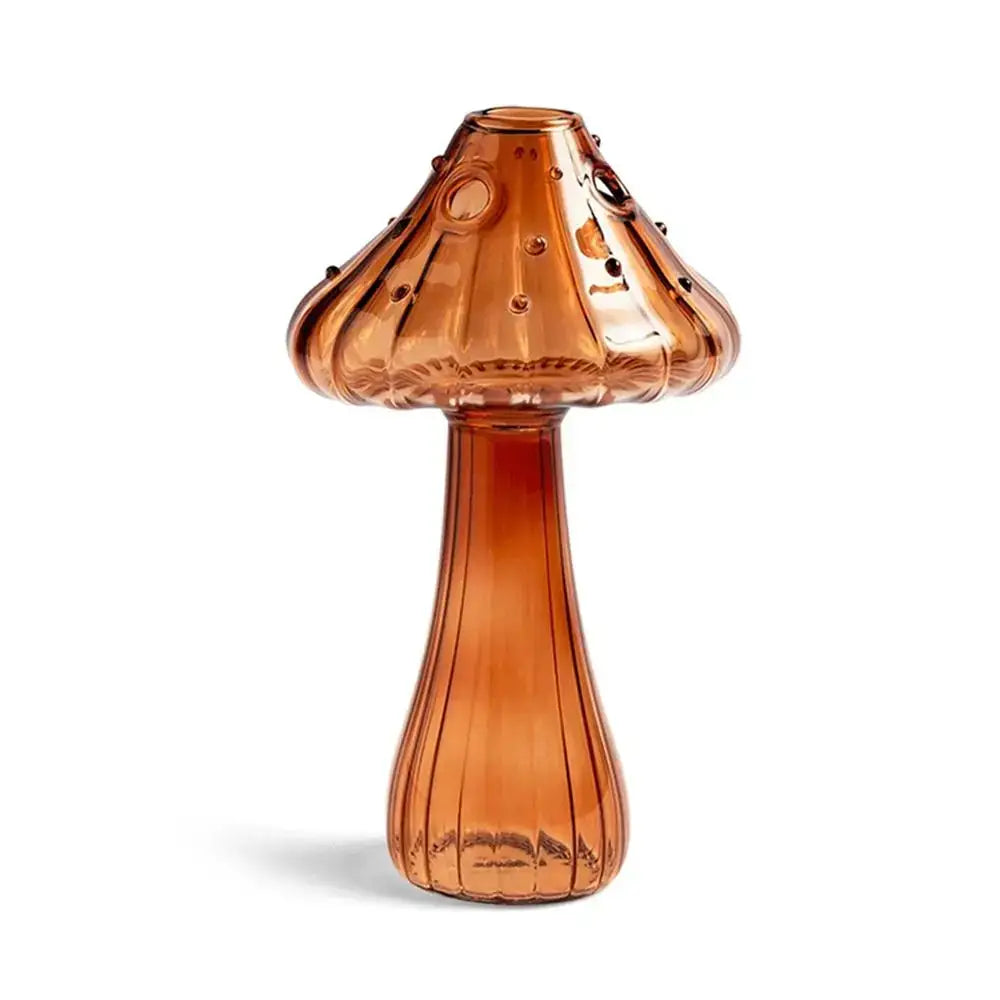 Colorful translucent glass mushroom shaped vase set living room decor
