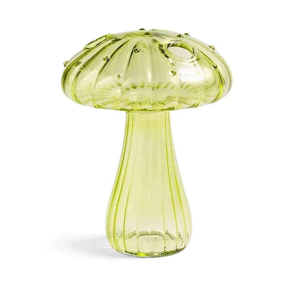 Colorful translucent glass mushroom shaped vase set living room decor