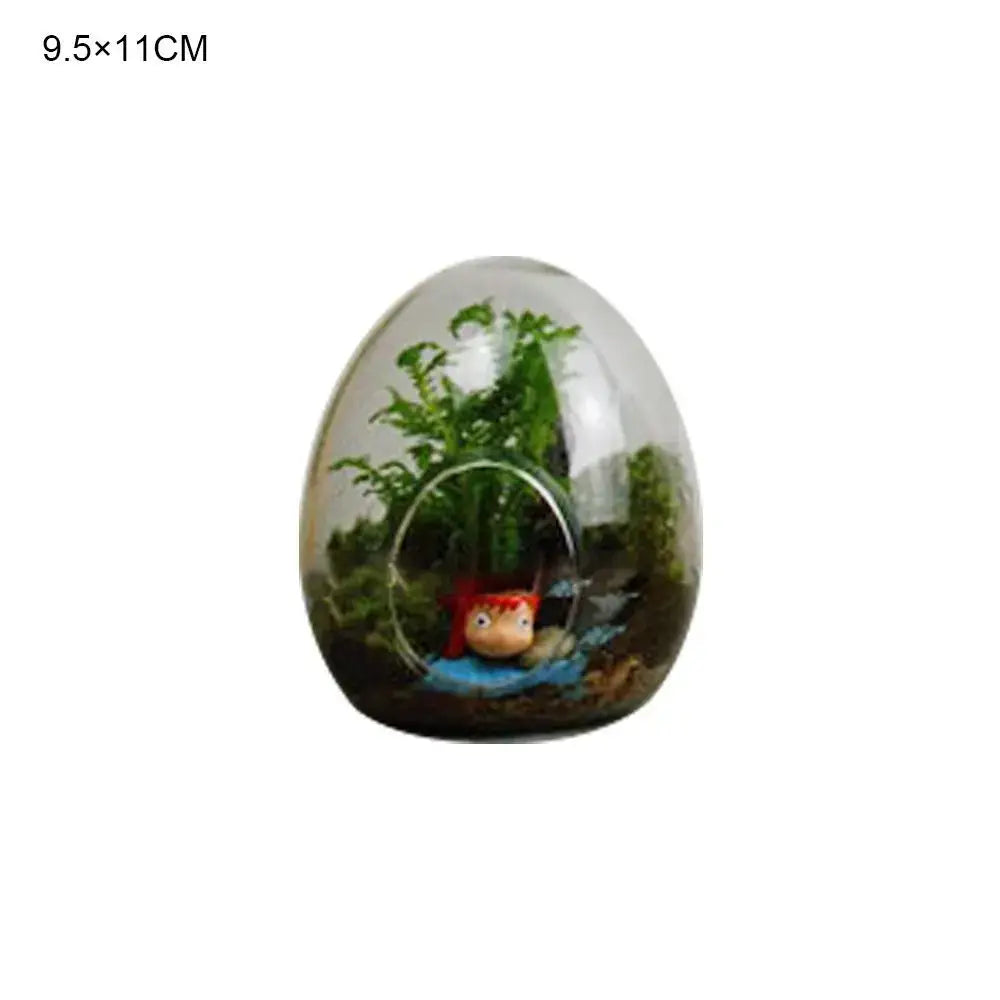 High quality glass egg-shaped terrarium set for living room decor