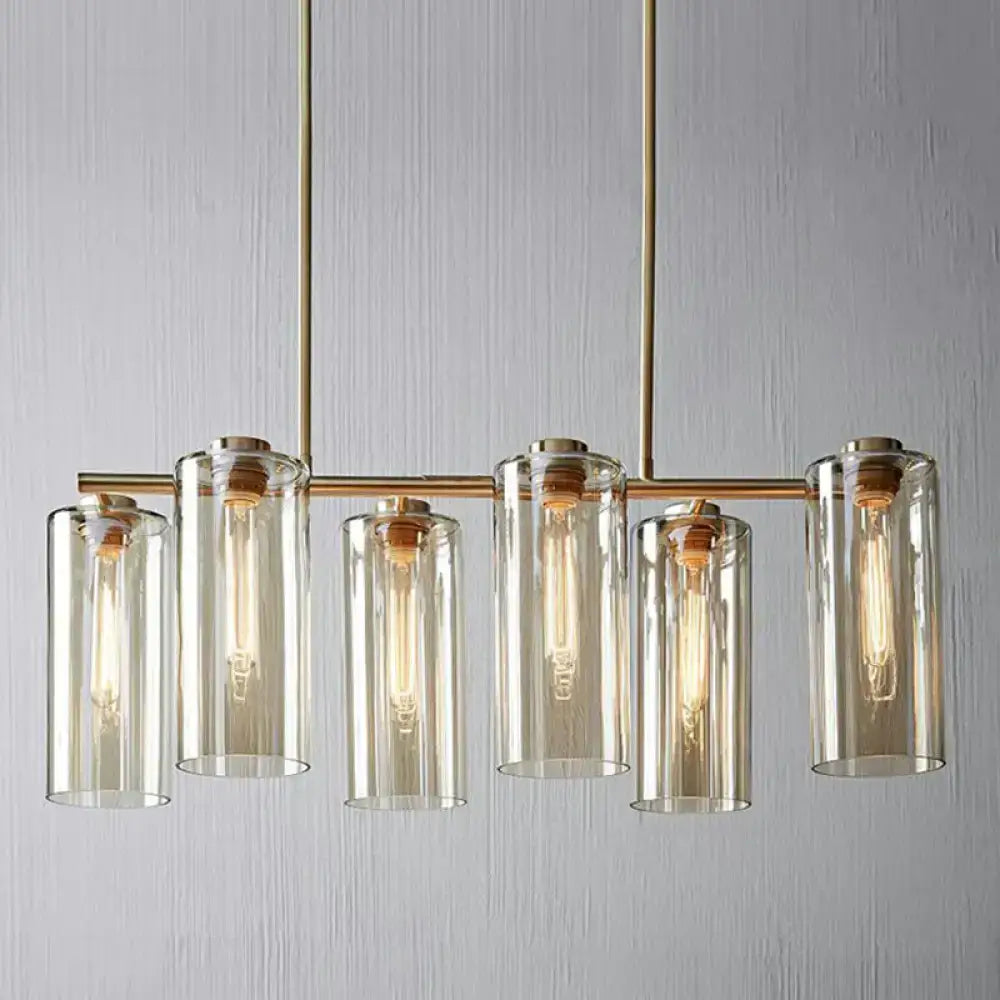 Modern clear glass suspension pendant light for dining room