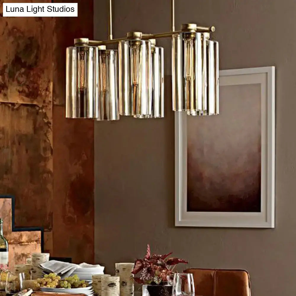 Modern clear glass suspension pendant light for dining room