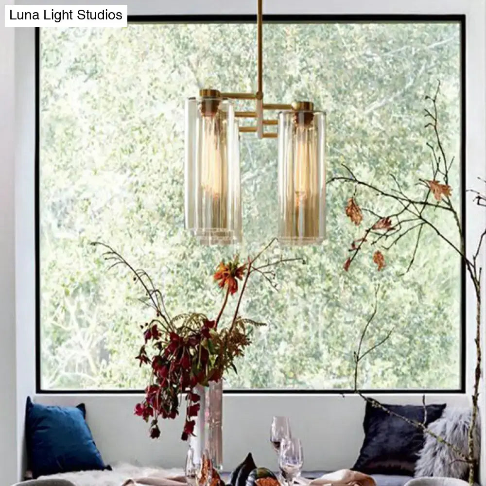 Modern clear glass suspension pendant light for dining room
