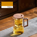 Modern glass teapot filter kettle with wood handle kitchen tea maker