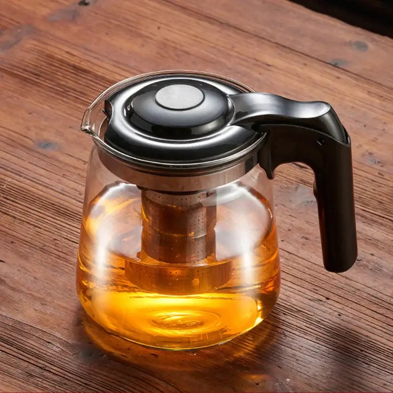 Large capacity glass teapot with infuser for kitchen and dining room