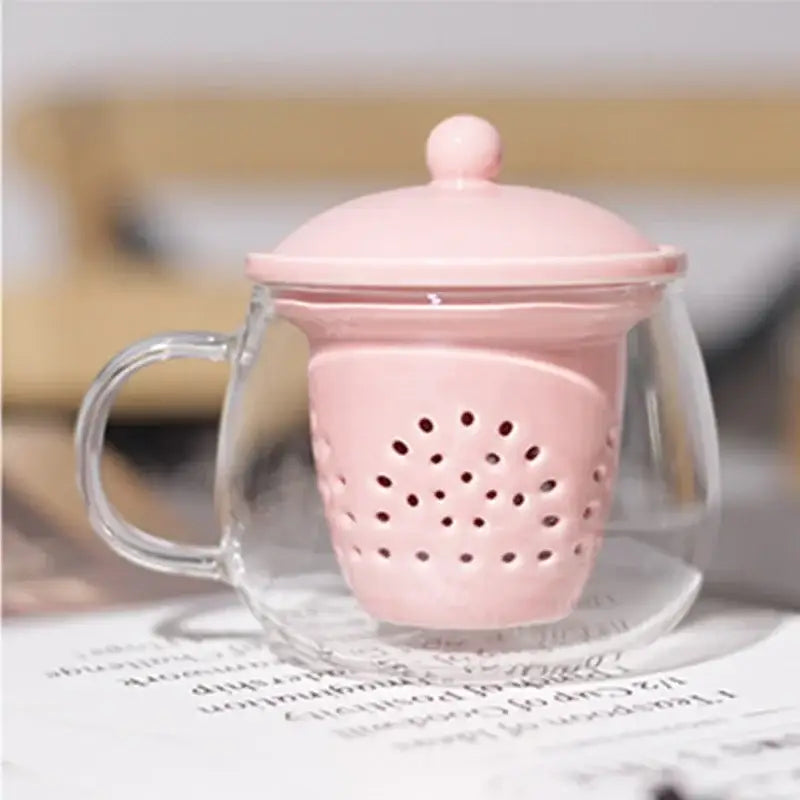 Modern glass teapot set with ceramic filter kitchen tea infuser
