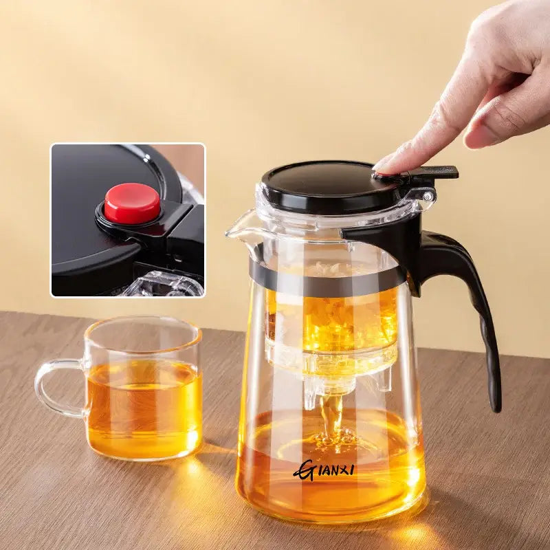 Modern glass teapot with infuser – kitchen glass tea pitcher