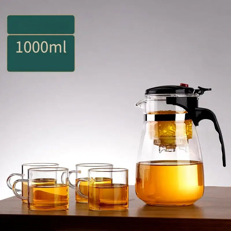 Modern glass teapot with infuser – kitchen glass tea pitcher