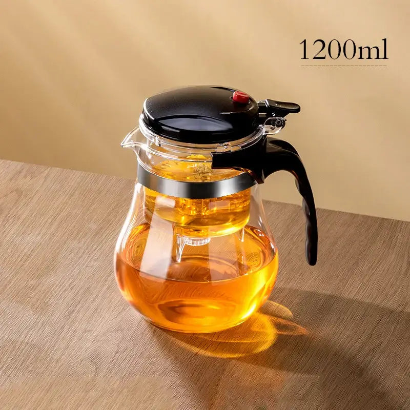 Modern glass teapot with infuser – kitchen glass tea pitcher