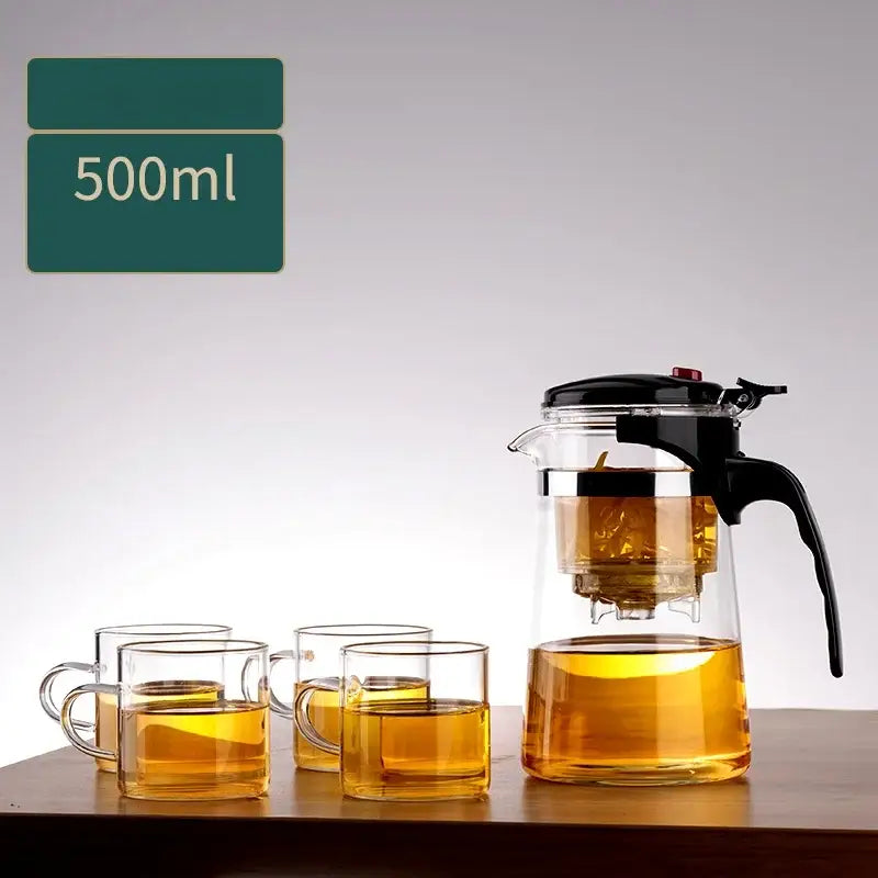 Modern glass teapot with infuser – kitchen glass tea pitcher