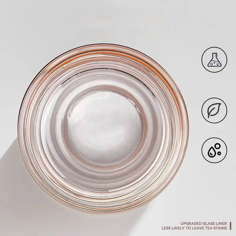 Modern white decorbites glass thermos tea separation bottle office cup