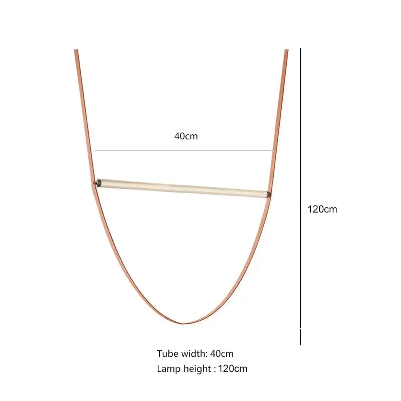 Modern leather wrapped copper tube pendant light living room