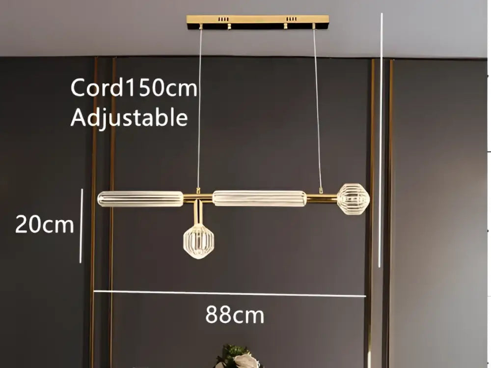 Modern brass glass tubes chandelier dining room pendant lamp