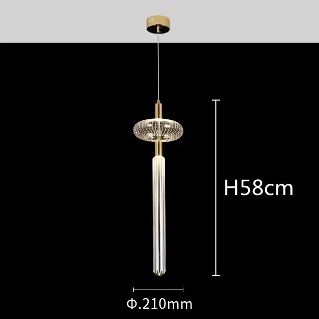 Modern brass glass tubes chandelier dining room pendant lamp