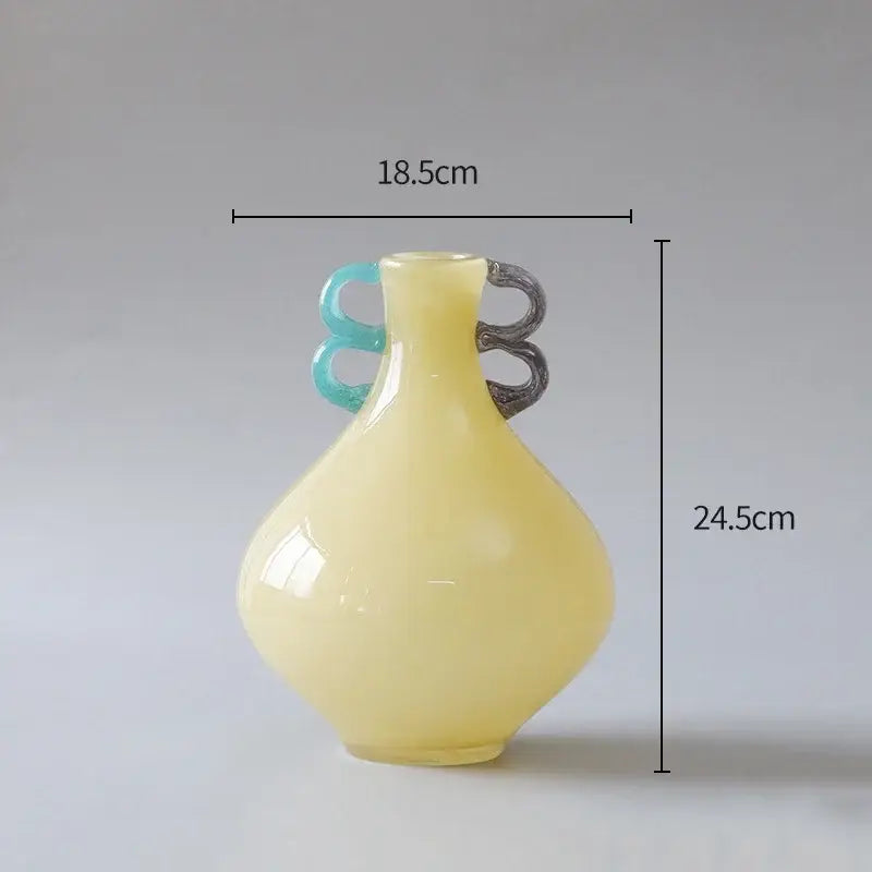 Modern colorful glossy glass vase living room desk decor