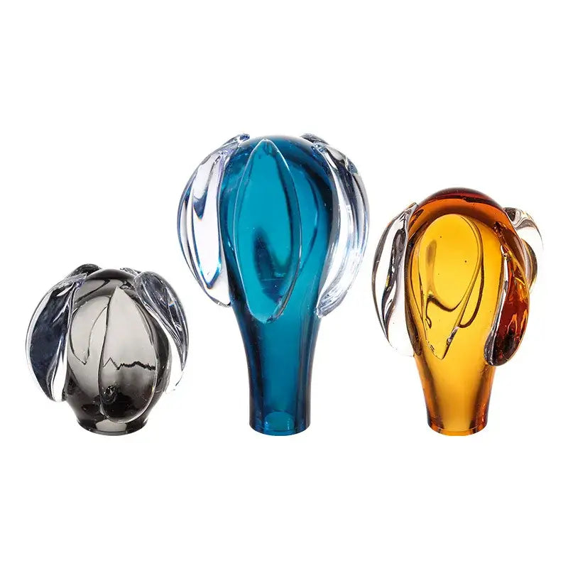 Modern blue and amber cactus decorbites glass vase living room decor