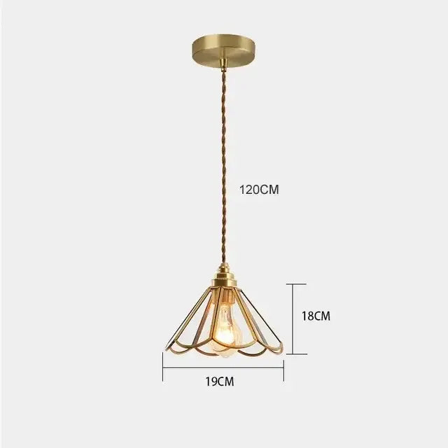 Vintage amber & teal glass pendant lights kitchen chandelier