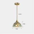 Vintage amber & teal glass pendant lights kitchen chandelier