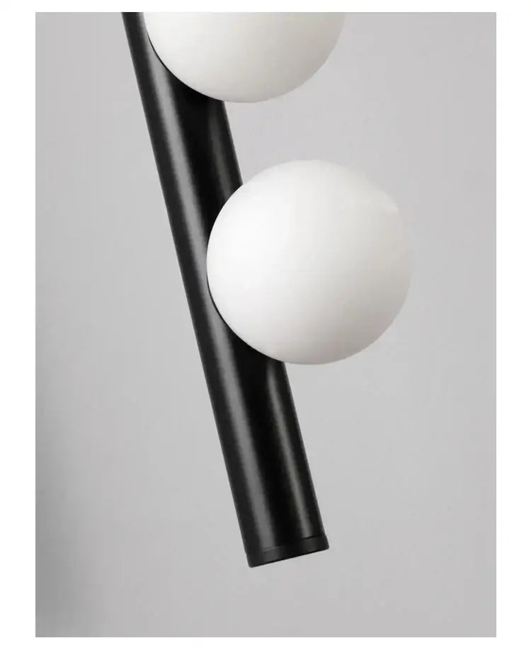 Modern black glass wall lamp living room spherical sconce