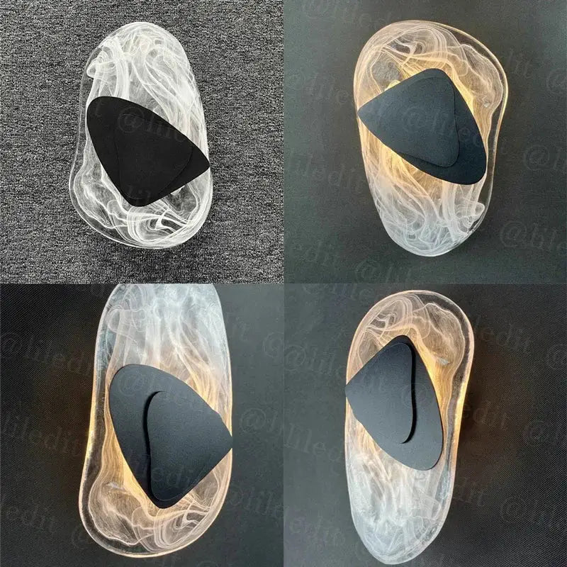 Minimalist marbled glass wall lamp for bedroom led sconce
