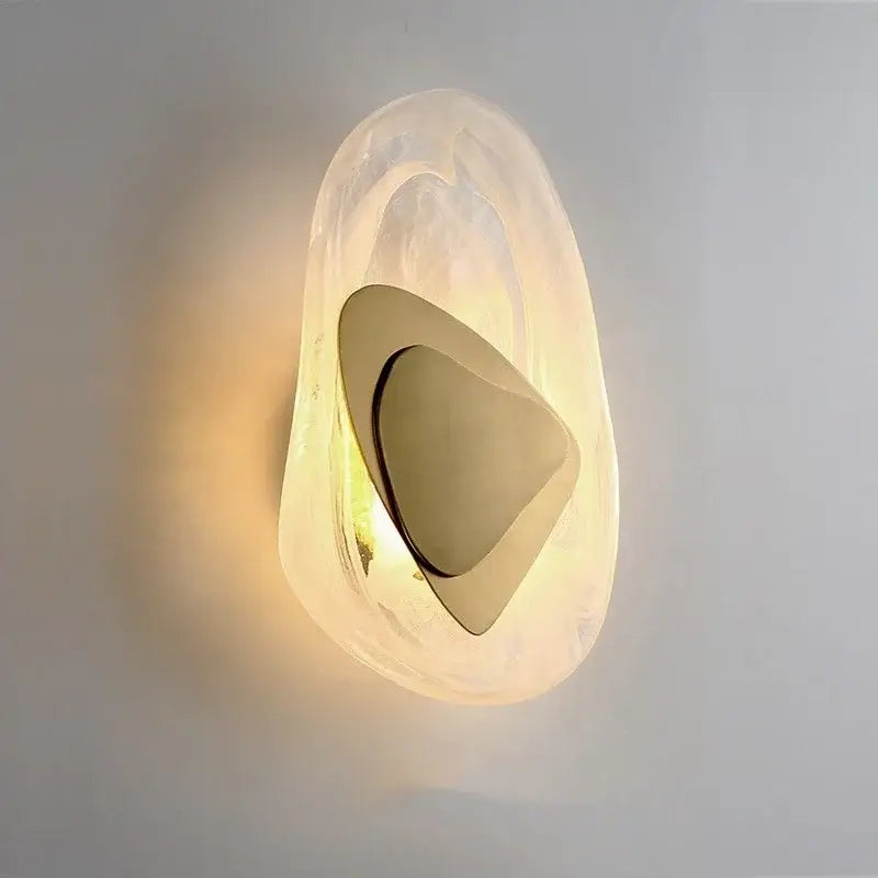 Minimalist marbled glass wall lamp for bedroom led sconce