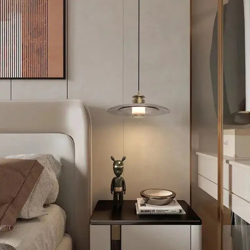 Modern layered glass wall lamp living room warm led light