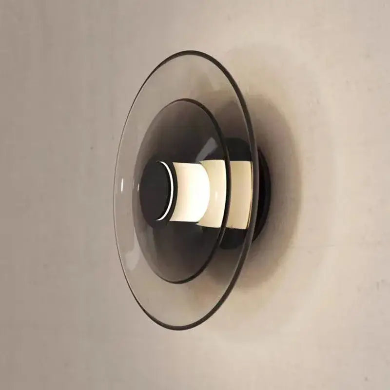 Modern layered glass wall lamp living room warm led light