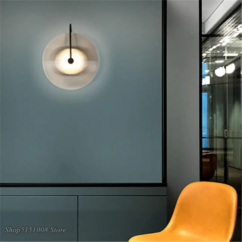 Minimalist black ribbed glass wall lamp for bedroom lighting