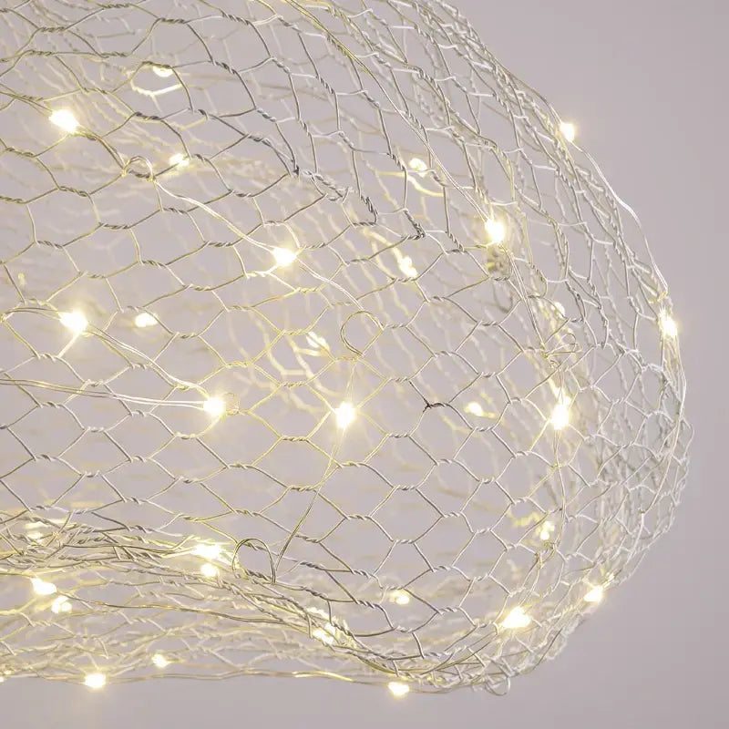 Modern gold mesh cloud pendant lights – dining room led lighting