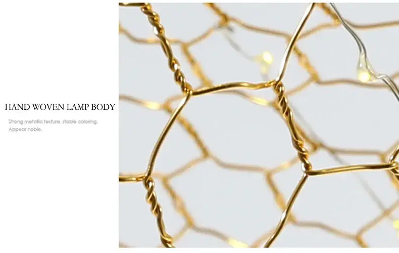 Modern gold mesh cloud pendant lights – dining room led lighting