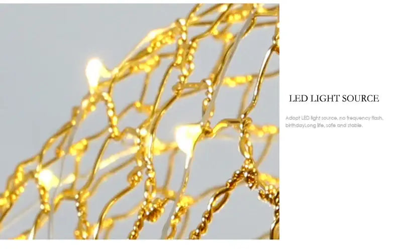 Modern gold mesh cloud pendant lights – dining room led lighting