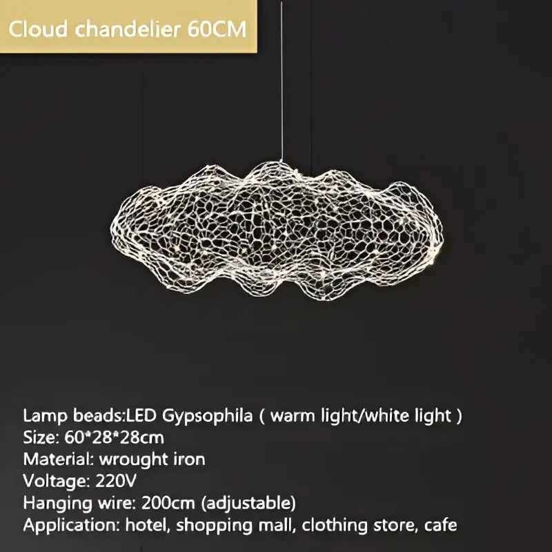 Modern gold mesh cloud pendant lights – dining room led lighting