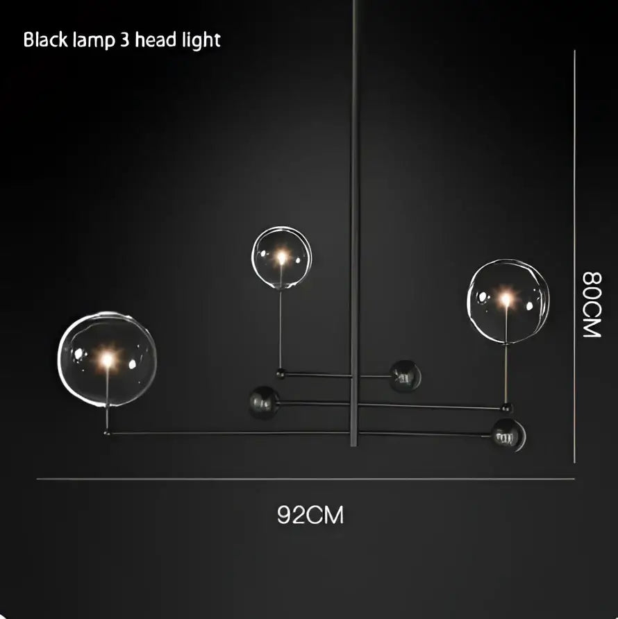Modern gold glass bubble starburst chandelier dining room light