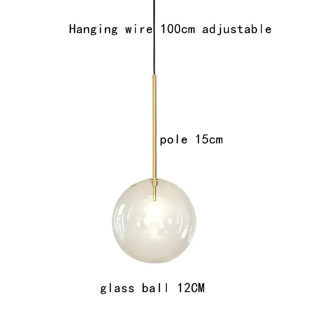 Modern gold glass bubble starburst chandelier dining room light