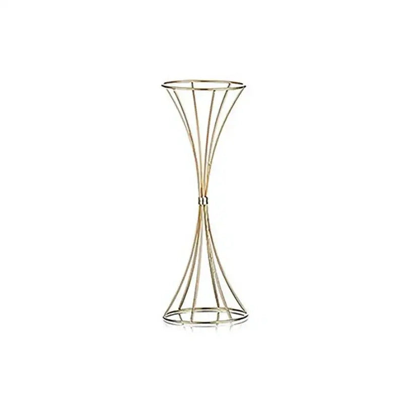 Elegant gold iron flower vase pedestal set for wedding decor