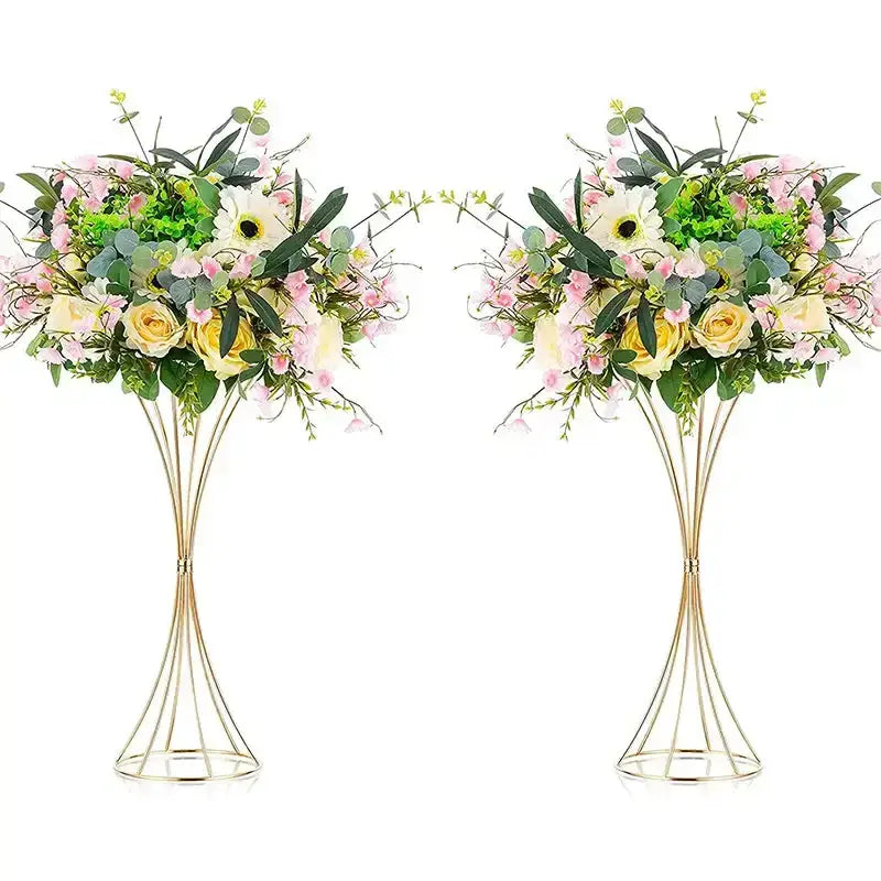 Elegant gold iron flower vases wedding dining room pedestal stands