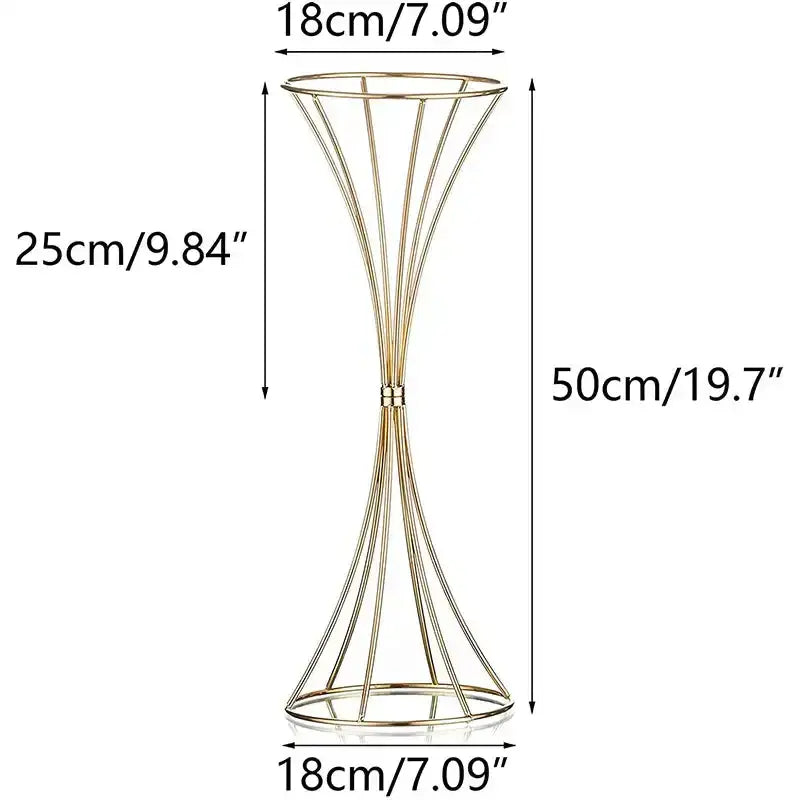 Elegant gold iron flower vases wedding dining room pedestal stands