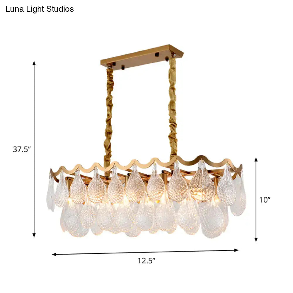 Modern gold crystal island pendant dining room chandelier
