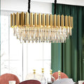 Postmodern gold crystal rod island light kitchen chandelier